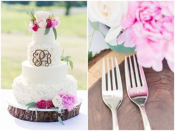 Wedding cake for Light Pink and Fuchsia June Wedding 2020
