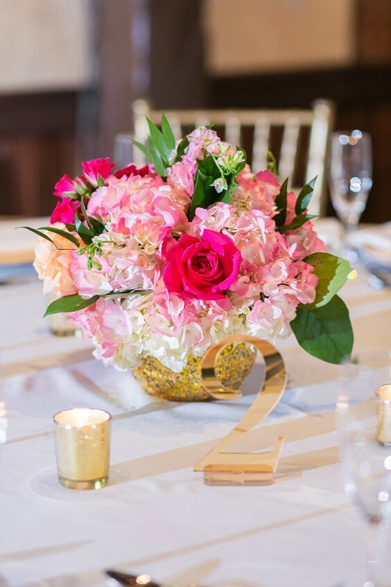 Wedding centerpieces for Light Pink and Fuchsia June Wedding 2020