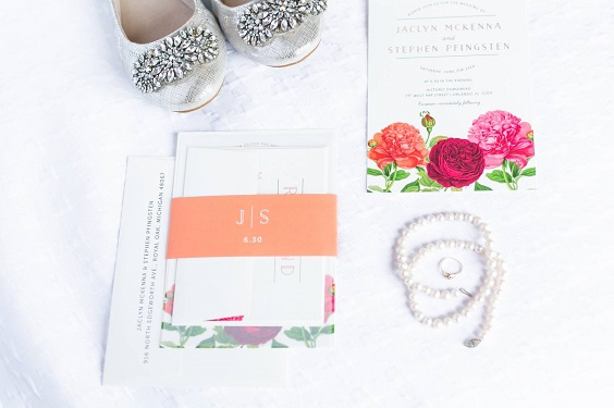 Wedding invitations for Light Pink and Fuchsia June Wedding 2020