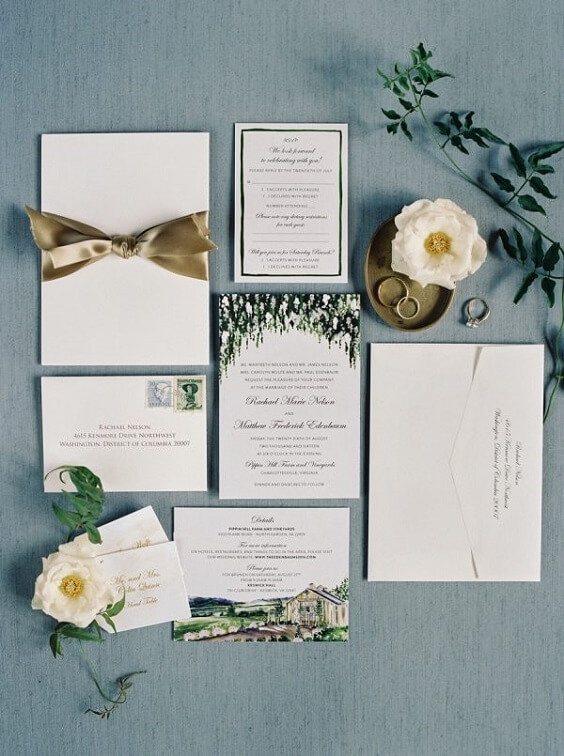 Wedding invitations for Ice Blue and White June Wedding 2020