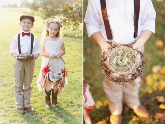 Ring Bearer for Red and Orange Fall Wedding