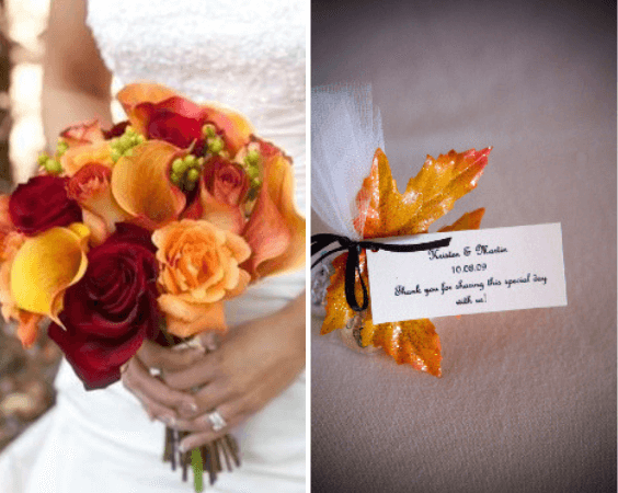 Wedding bouquets for Red and Orange Fall Wedding