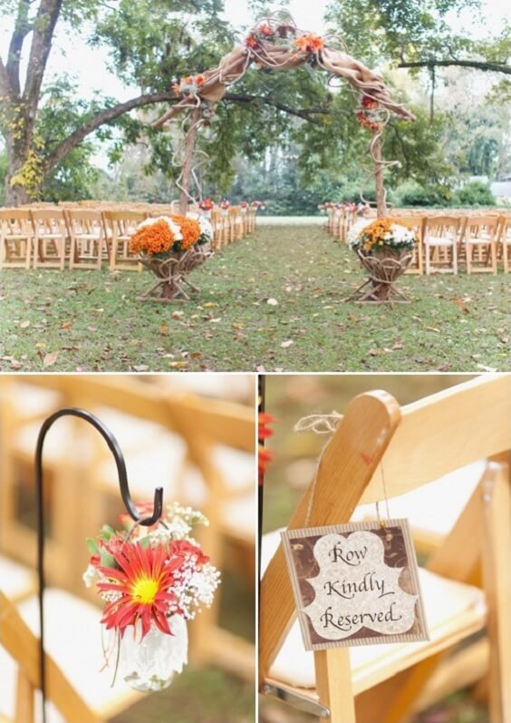 Wedding Decorations for Red and Orange Fall Wedding