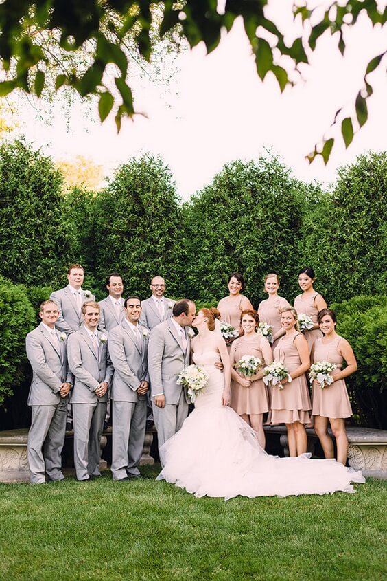Wedding party wearing for Silver peony and Light Grey June Wedding 2020