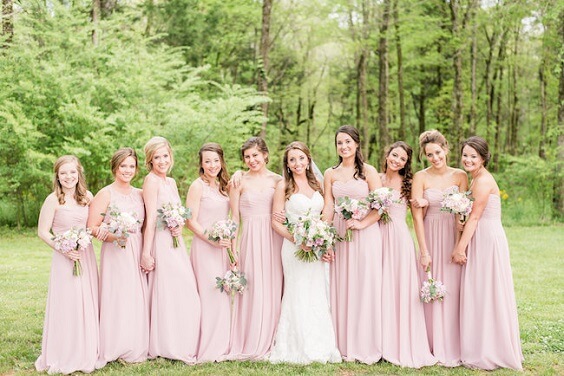 Blush bridesmaid dresses for Blush and Lavender June Wedding 2020