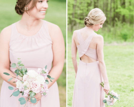 Blush bridesmaid dresses for Blush and Lavender June Wedding 2020