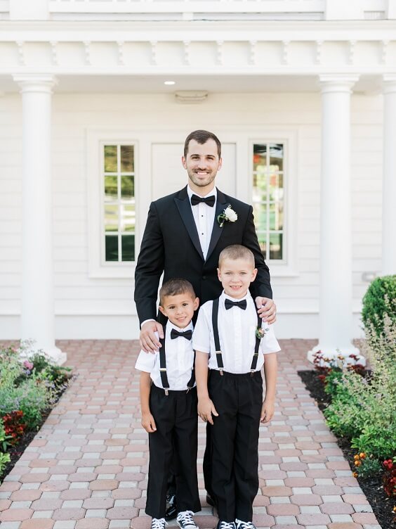 Ring bearer wearing for Illusion Blue and Peach May Wedding 2020
