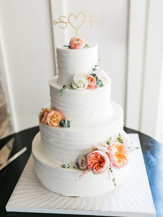 Wedding cake for Illusion Blue and Peach May Wedding 2020