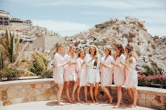 Wedding robes for Peach and White May Wedding 2020