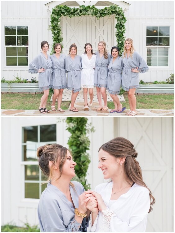 Wedding robes for Dusty Blue, Blush and Deep Blue September Wedding 2020