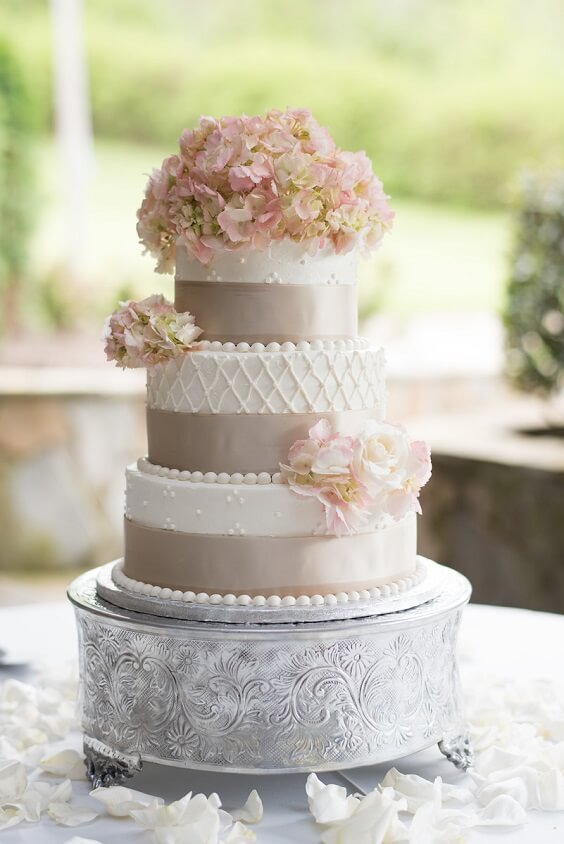 Wedding cake for Champagne, Blush and Black September Wedding 2020