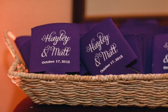 Wedding napkins for Purple, Champagne and Grey September Wedding 2020
