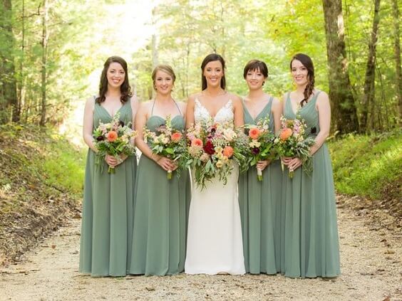 Sage green bridesmaid dresses for Sage Green, Clover Green and Grey September Wedding 2020