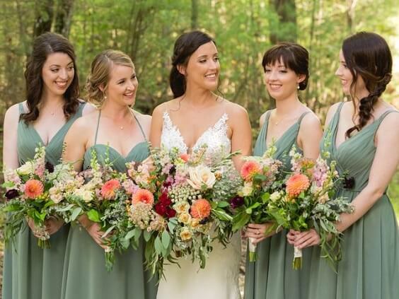 Sage green bridesmaid dresses for Sage Green, Clover Green and Grey September Wedding 2020