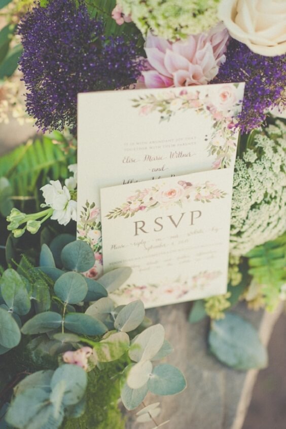 Wedding invitations for Sage Green, Clover Green and Grey September Wedding 2020