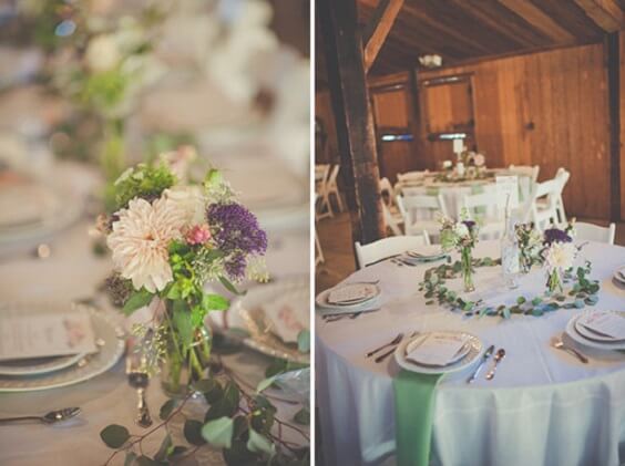 Wedding table decorations for Sage Green, Clover Green and Grey September Wedding 2020