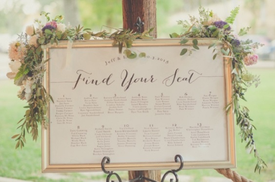Wedding welcome board for Sage Green, Clover Green and Grey September Wedding 2020