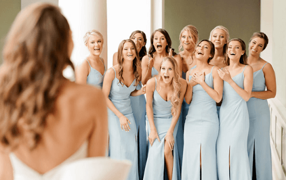 Light blue bridesmaid dresses for Light blue, White and Dark Blue August Wedding 2020