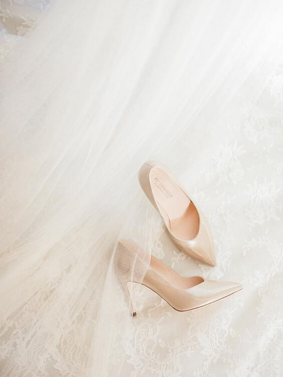 Wedding shoes for Blush, White and Dark Blue August Wedding 2020