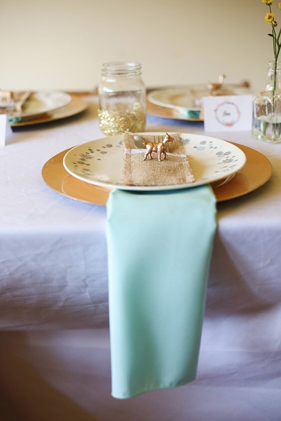 Wedding table decorations for Mint green, Peach and Grey August Wedding 2020