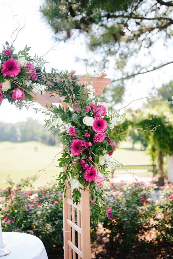 Wedding arch for Rose Pink, White and Khaki August Wedding 2020