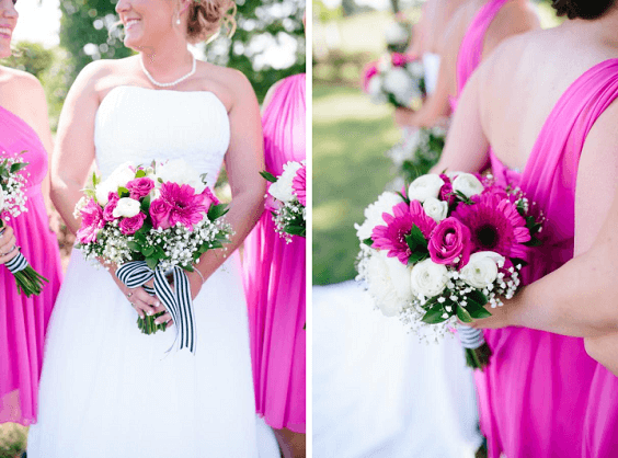 Wedding bouquets for Rose Pink, White and Khaki August Wedding 2020