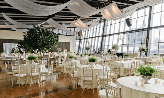 Wedding reception decorations for Silver, Ivory and Light Blue August Wedding 2020