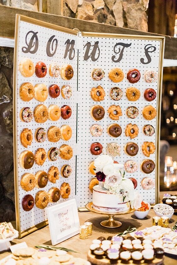 Donuts cakes for Light Purple, Eggplant and Navy Blue October Wedding 2020