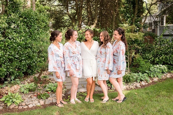 Wedding robes for Peach, Mint Green and Grey October Wedding 2020