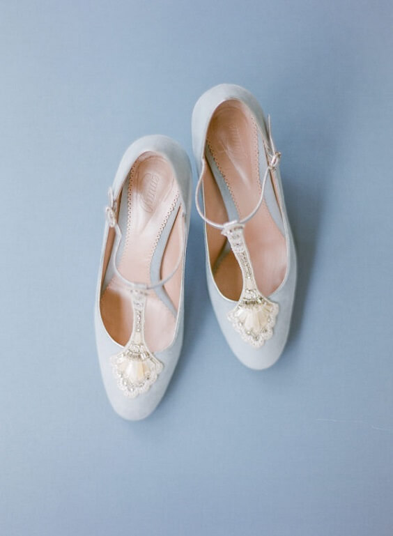 Wedding shoes for Dusty Blue, White and Grey October Wedding 2020