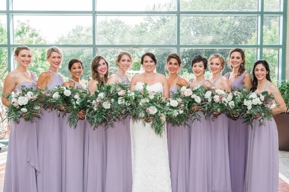 Lavender bridesmaid dresses for Lavender, Blush and Grey July Wedding 2020