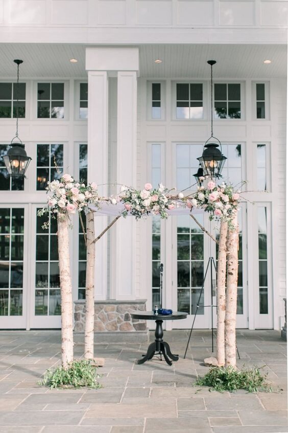 Wedding arch decorations for Lavender, Blush and Grey July Wedding 2020
