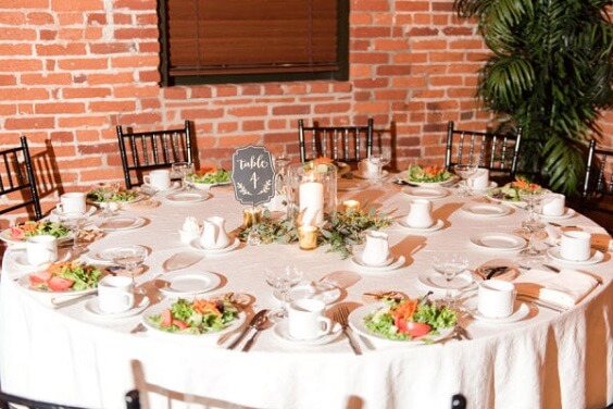 Weddng table decorations for Black, White and Grey December Wedding 2020