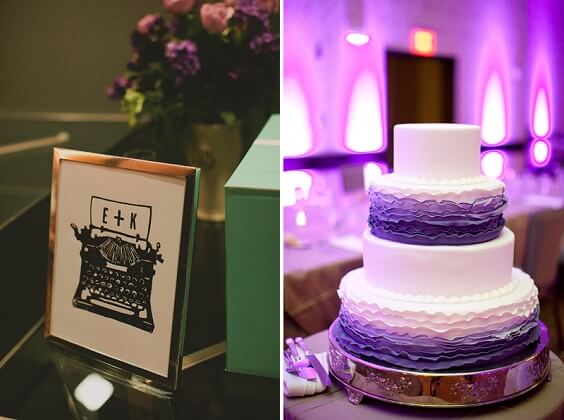 Weddin cake for Purple, White and Grey December Wedding 2020