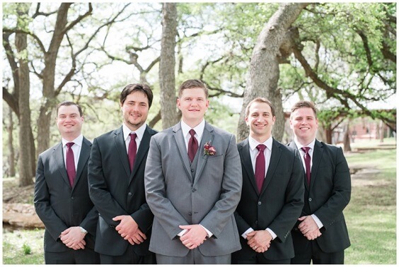 Grey Suits for Burgundy, Greenery and Grey December Wedding 2020