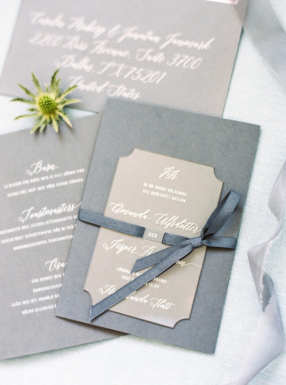 grey wedding invitation for january wedding colors 2022 grey and dusty blue