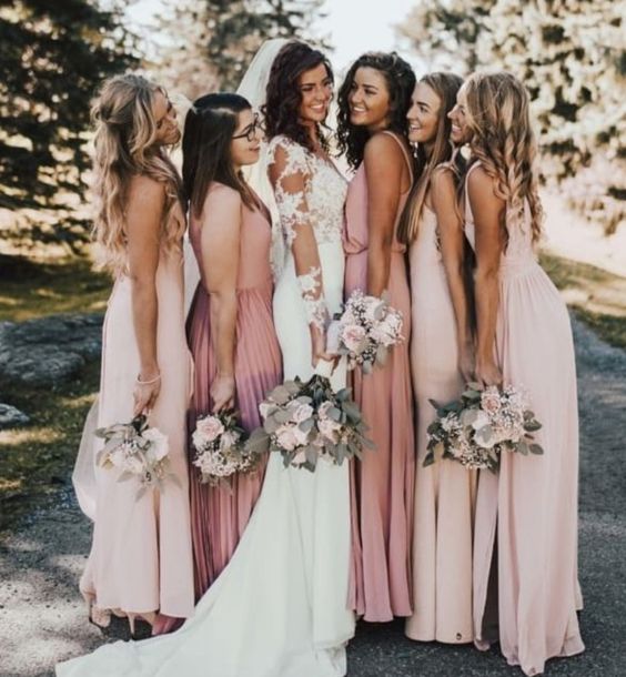 Blush March Wedding Colors for 2022, Blush Bridesmaid Dresses and Grey ...