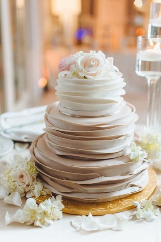 champagne and white wedding cake for march wedding colors 2022 champagne