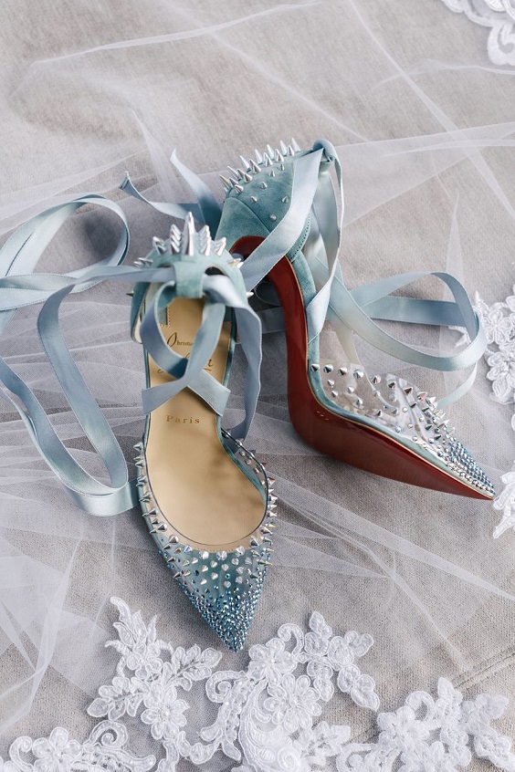 blue wedding shoes for April wedding colors 2022 white and blue colors