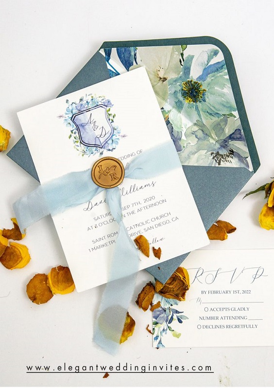 dusty blue and white invitation for june wedding colors 2022 dusty blue and yellow