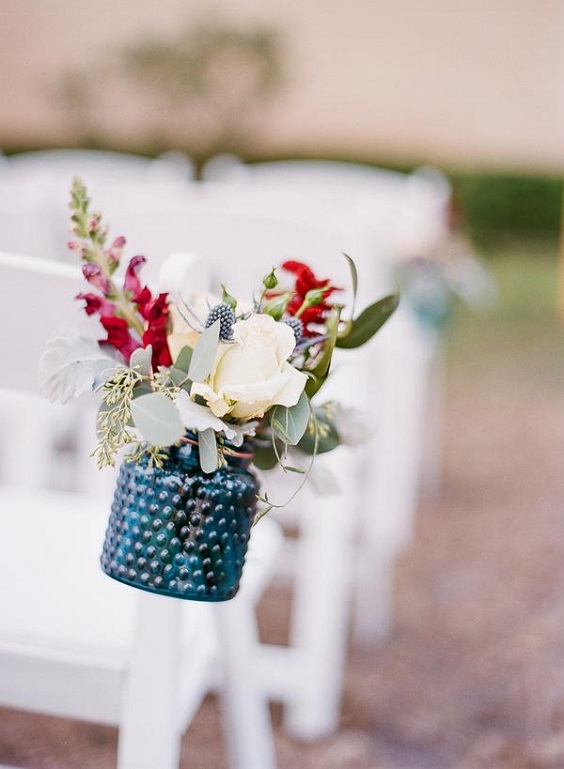 chairs with decorations for june wedding colors 2022 raspberry and blue