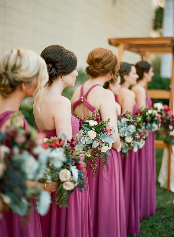 raspberry bridesmaid dresses for june wedding colors 2022 raspberry and blue