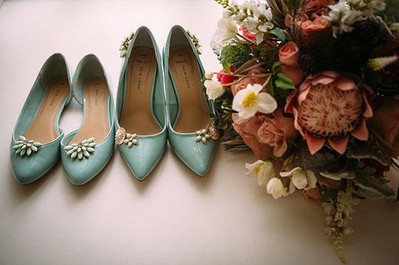 mint wedding shoes for summer wedding color 2022 coral gold and mint