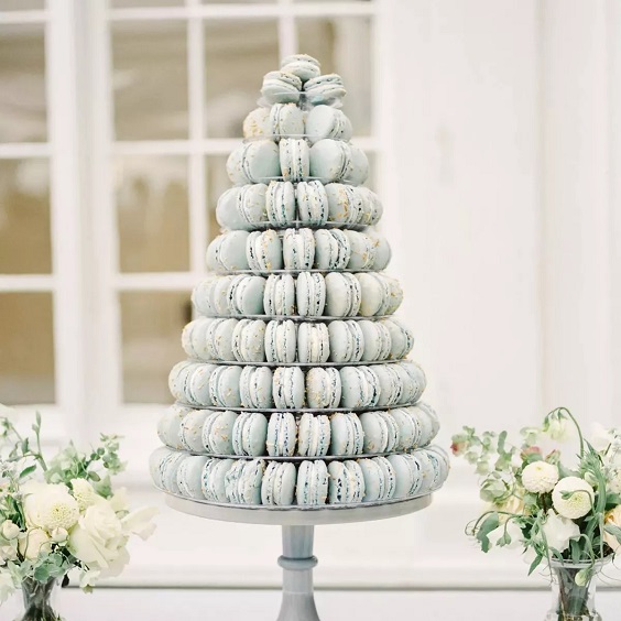 light blue wedding macaroon for summer wedding color 2022 light blue and white