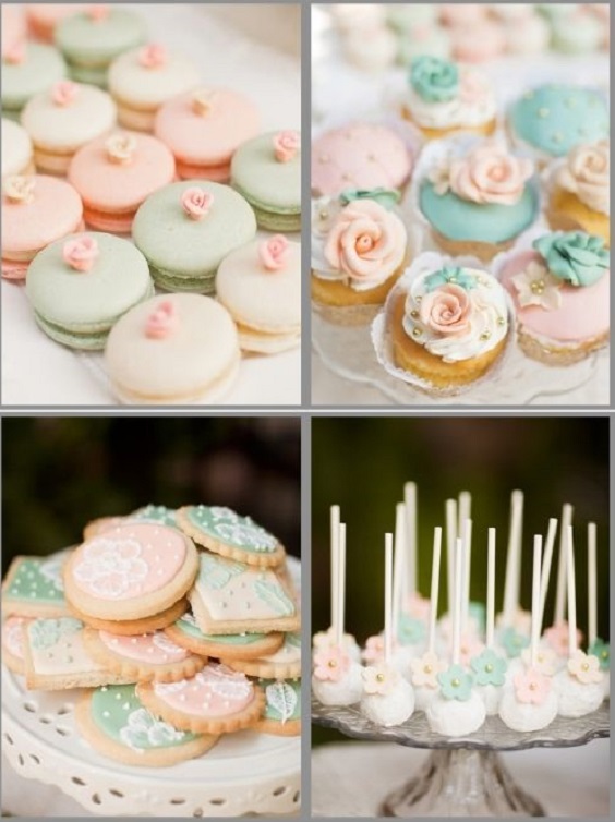 sage and blush cookies cupcakes macaroon for summer wedding color 2022 blush and sage