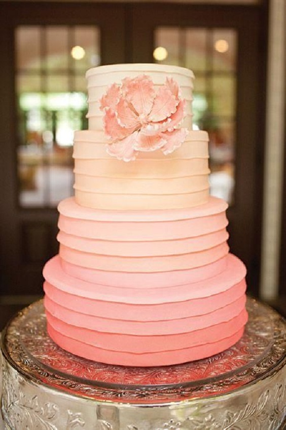 coral wedding cake for summer wedding color 2022 coral and grey colors