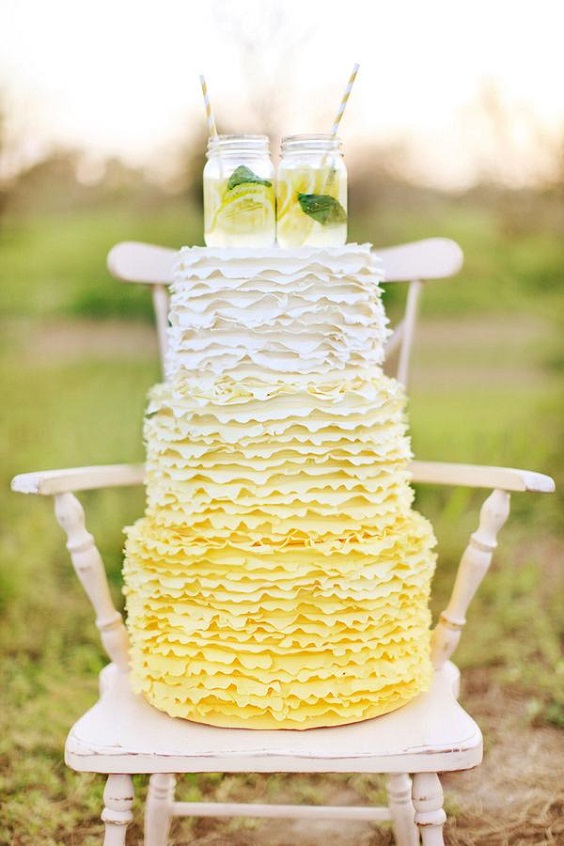 yellow wedding cake for summer wedding color 2022 yellow and silver colors