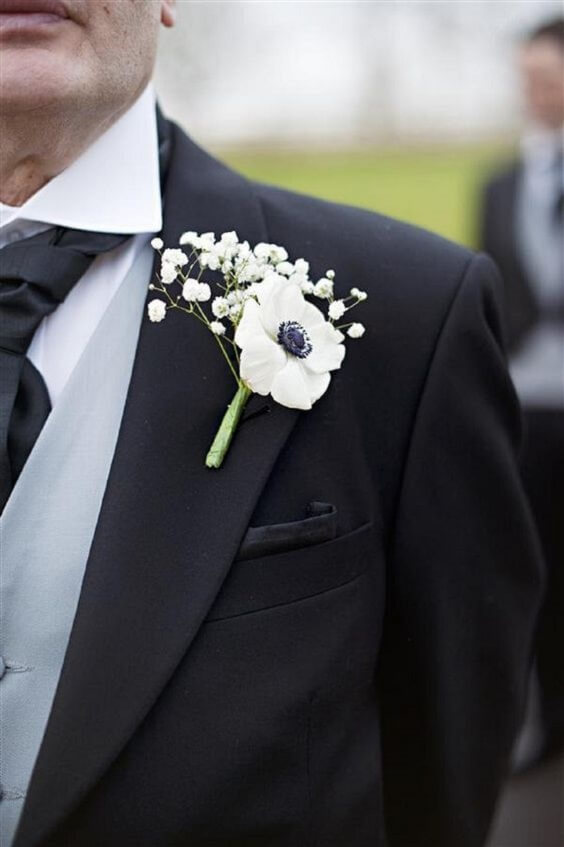 black groom for grey, black and white wedding