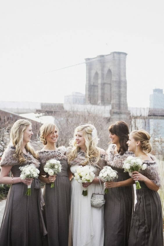 Bridesmaid dresses for grey, black and white wedding