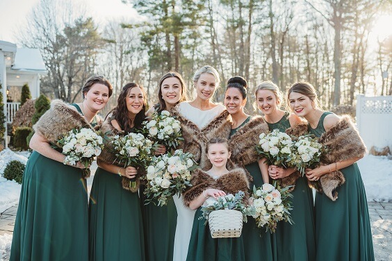 emerald green bridesmaids for winter wedding colors 2022 emerald green and gold